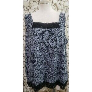 LIZ & ME Top Womens Size 2X Leopard Gray Black Lace Tank Top Sleeveless